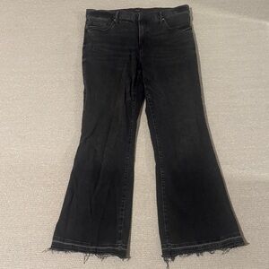 Express 70’s Flare Mid Rise Black/Grey Wide Leg Jeans